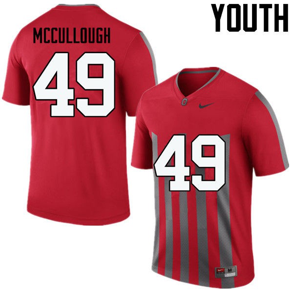 Ohio State Buckeyes #49 Liam McCullough Youth Stitch Jersey Throwback